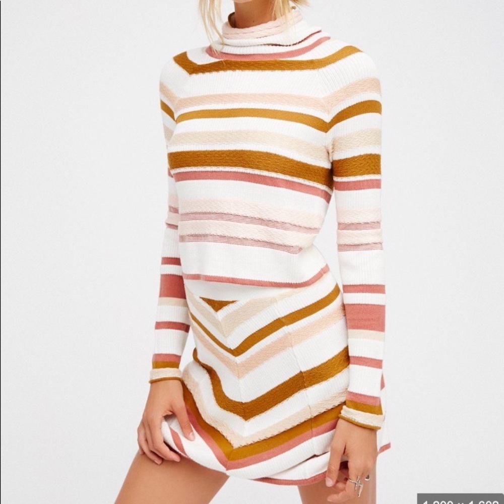Free People Striped Turtleneck Set